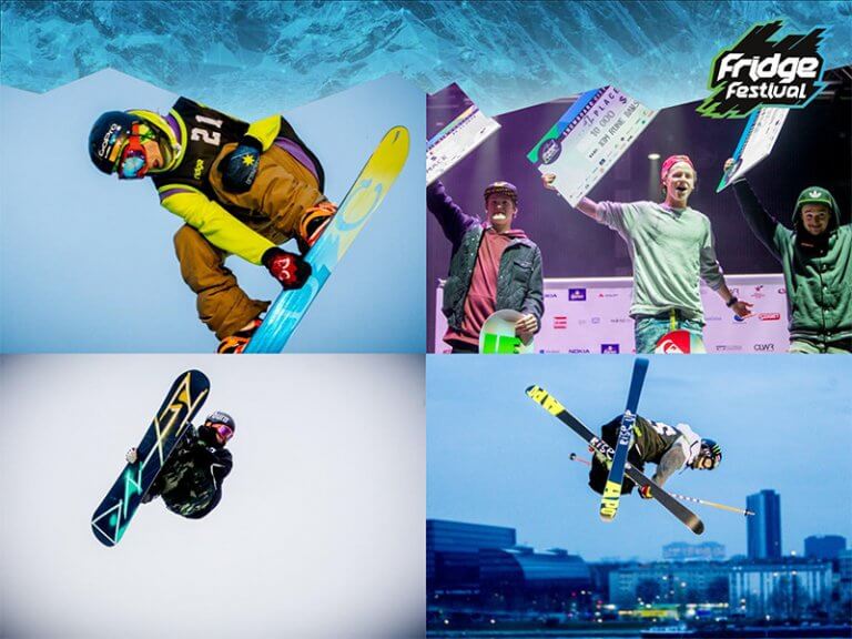 Collage snowboard and Ski Tricks and Winner