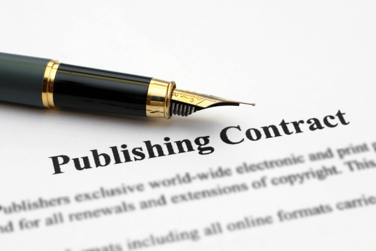 Fülfeder mit Text publishing Contract